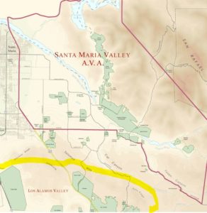 santa maria valley AVA wine map