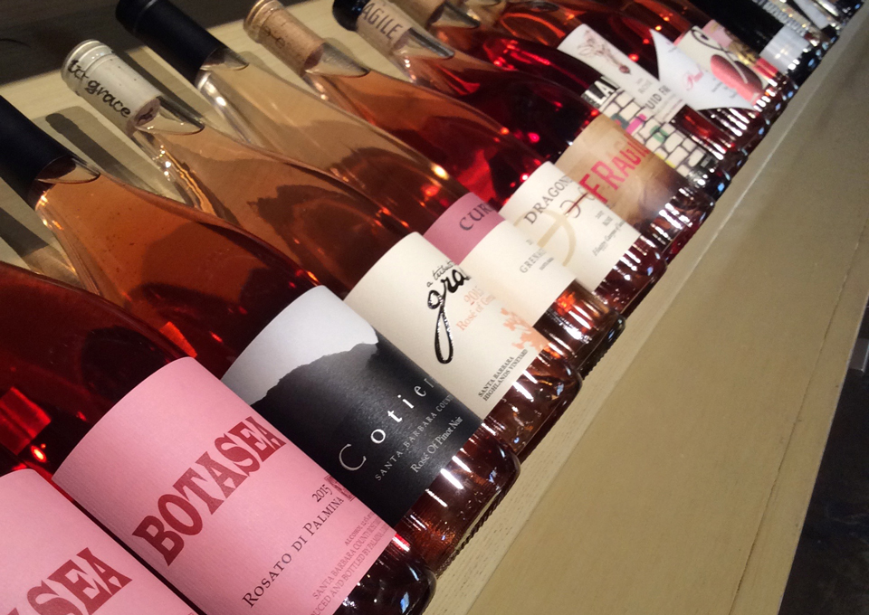 rose wine bottles