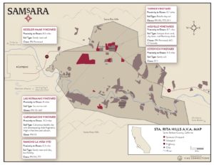 Samsara's detailed vineyard map in the Sta. Rita AVA.