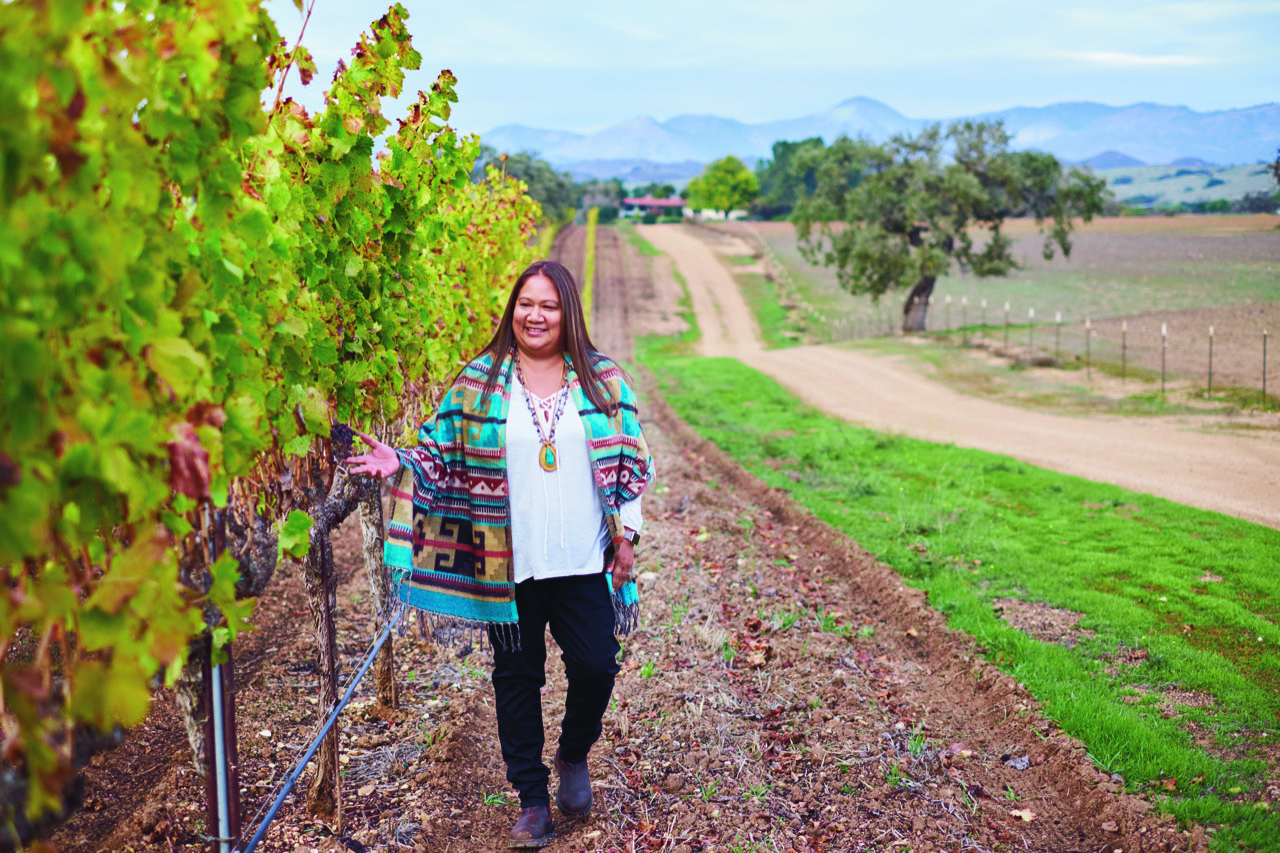 Tara Gomez of Kita Wines in the vineyards
